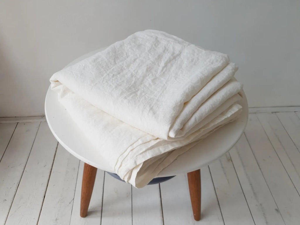 Organic Flax Linen Flat Sheet: Stonewashed European Bed Sheet