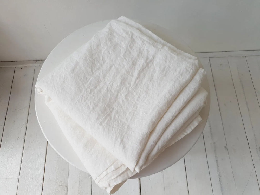 Organic Flax Linen Flat Sheet: Stonewashed European Bed Sheet
