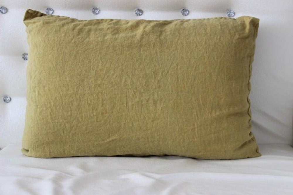 Organic Linen Pillow Cover: European Flax Farmhouse Pillowcase