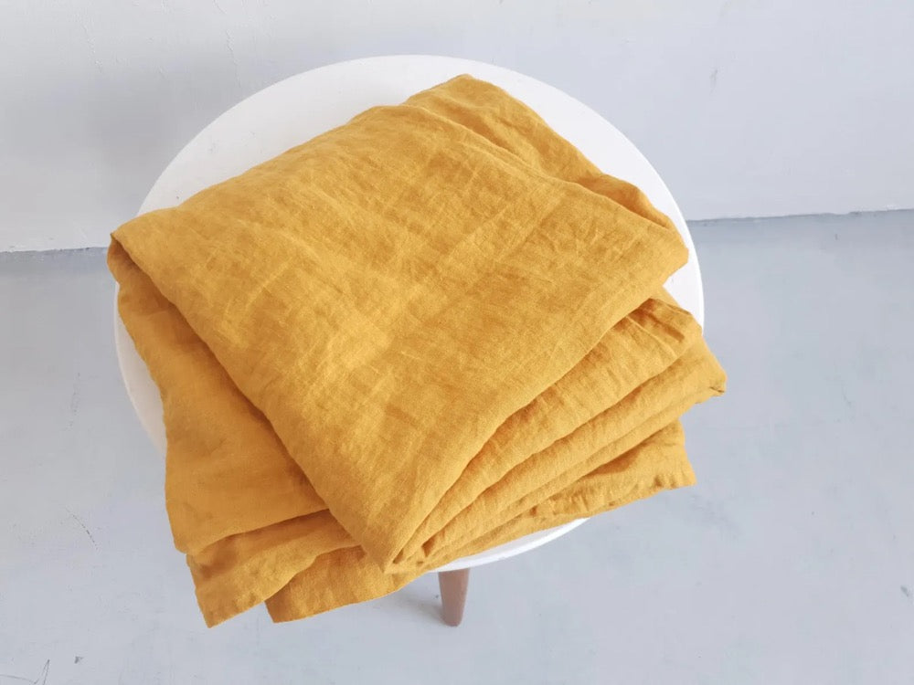 Organic Flax Linen Flat Sheet: Stonewashed European Bed Sheet