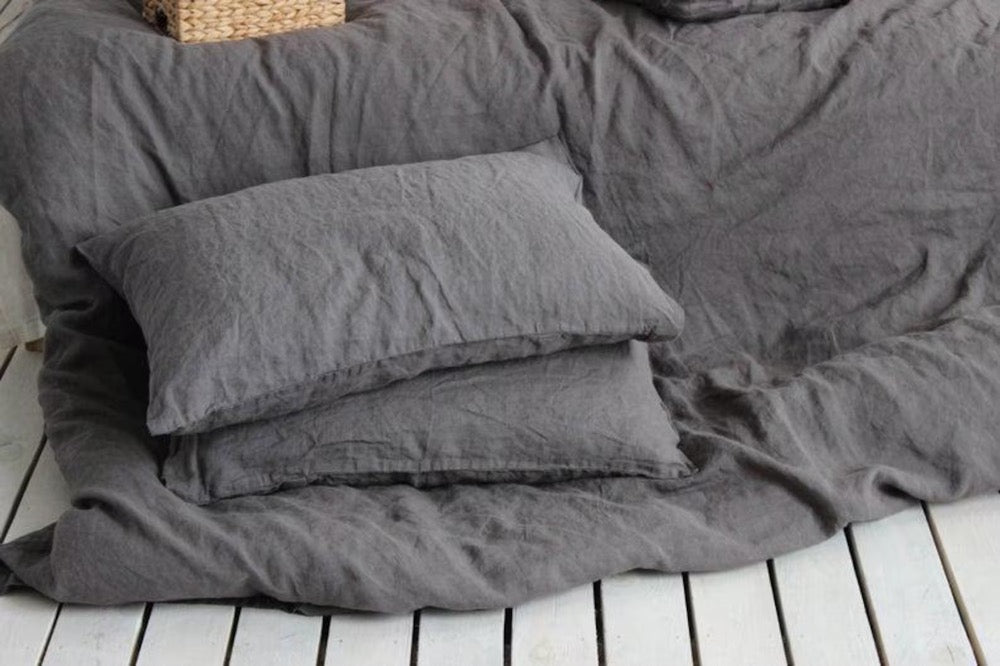 Organic Linen Pillow Cover: European Flax Farmhouse Pillowcase