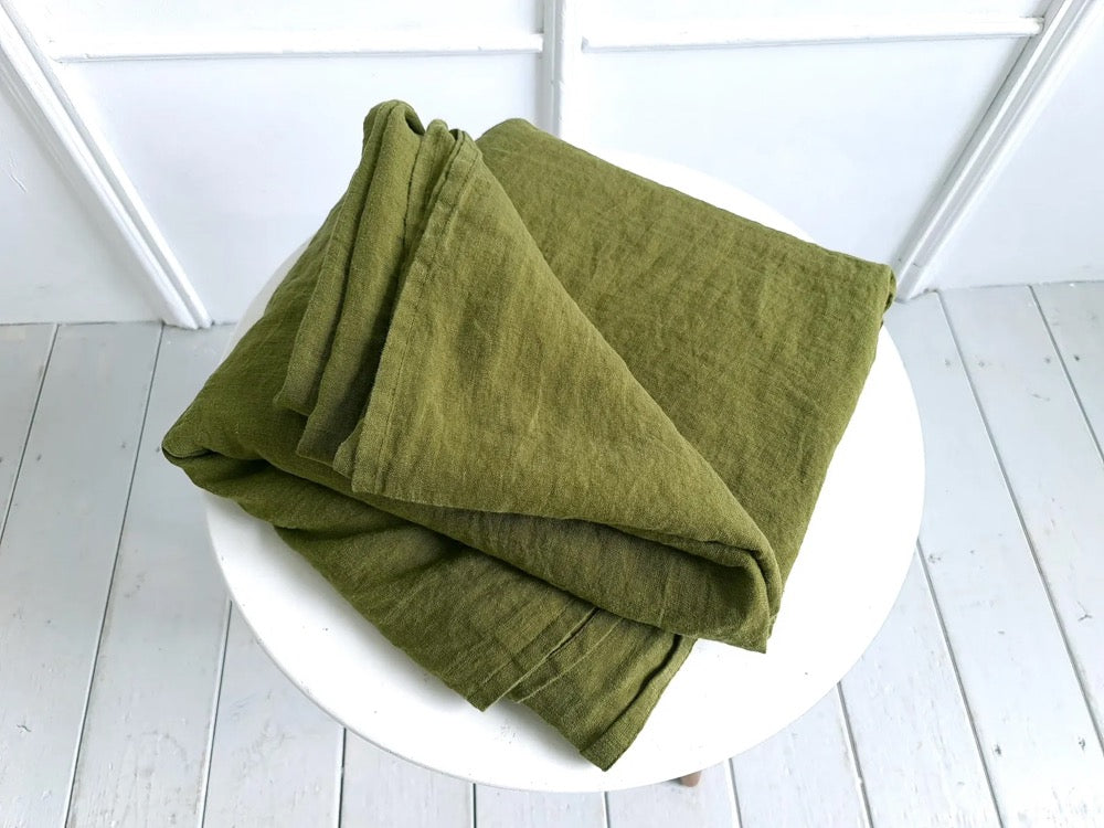 Organic Flax Linen Flat Sheet: Stonewashed European Bed Sheet