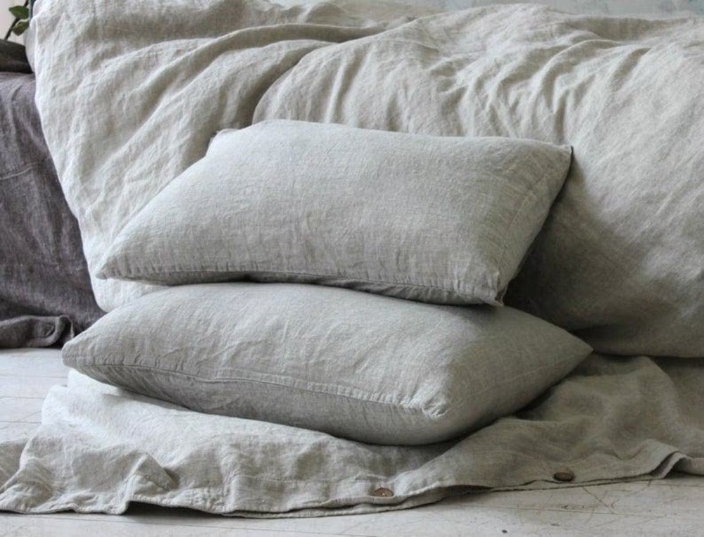 Organic Linen Pillow Cover: European Flax Farmhouse Pillowcase