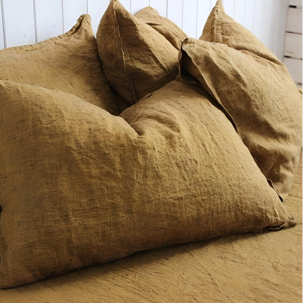 Organic Linen Pillow Cover: European Flax Farmhouse Pillowcase